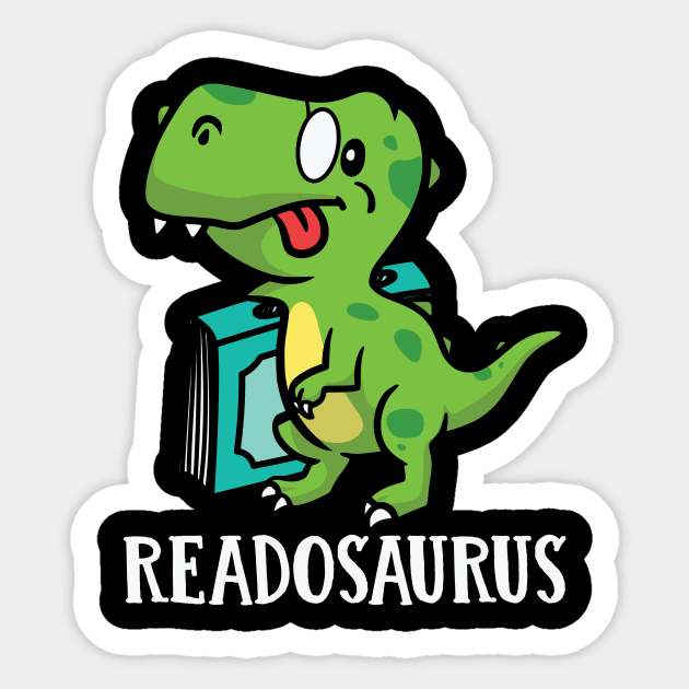 Readosaurus Readers Readosaurus Book lover Dino Sticker by AntiAntiFlorian